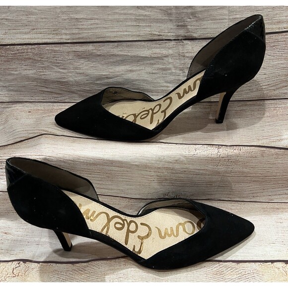 Sam Edelman Delilah Womens Size 8.5 M Black Suede Heels Pointed Toe Pumps Office - Picture 1 of 12